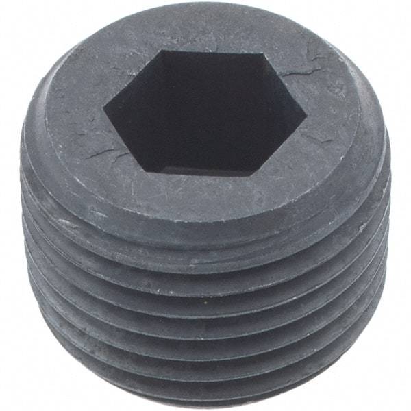Holo-Krome - 3/8-18, 1/2" OAL, Alloy Steel Socket Pressure Plug - 3/4" Taper per Foot, 5/16" Hex Key - Eagle Tool & Supply