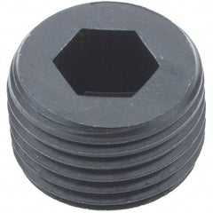 Holo-Krome - 1/2-14, 9/16" OAL, Alloy Steel Socket Pressure Plug - 3/4" Taper per Foot, 3/8" Hex Key - Eagle Tool & Supply