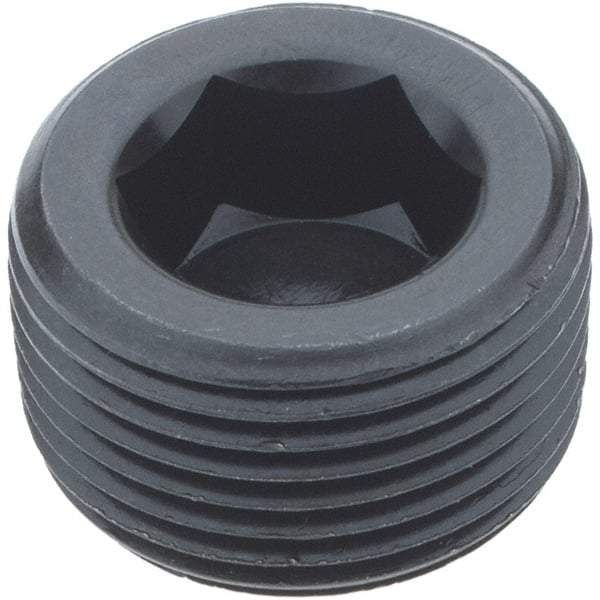 Holo-Krome - 3/4-14, 5/8" OAL, Alloy Steel Socket Pressure Plug - 3/4" Taper per Foot, 9/16" Hex Key - Eagle Tool & Supply