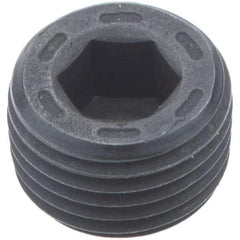 Holo-Krome - 1/8-27, 1/4" OAL, Alloy Steel Socket Pressure Plug - 7/8" Taper per Foot, 3/16" Hex Key - Eagle Tool & Supply