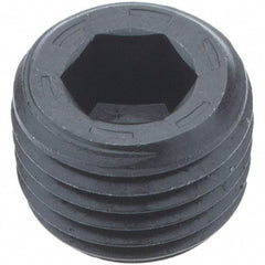 Holo-Krome - 1/4-18, 13/32" OAL, Alloy Steel Socket Pressure Plug - 7/8" Taper per Foot, 1/4" Hex Key - Eagle Tool & Supply