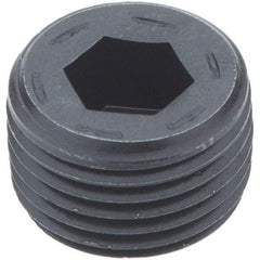 Holo-Krome - 1/2-14, 17/32" OAL, Alloy Steel Socket Pressure Plug - 7/8" Taper per Foot, 3/8" Hex Key - Eagle Tool & Supply