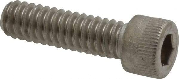 Holo-Krome - 1/4-20 UNC Hex Socket Drive, Socket Cap Screw - Grade 18-8 Stainless Steel, Uncoated, Fully Threaded, 7/8" Length Under Head - Eagle Tool & Supply