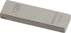 Mitutoyo - 0.128" Rectangular Steel Gage Block - Accuracy Grade 0, Includes Certificate of Inspection - Eagle Tool & Supply