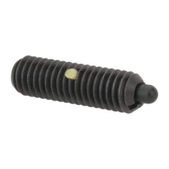 Gibraltar - M6 x 1.0, 0.787" Thread Length, 0.098" Plunger Projection, Steel Threaded Spring Plunger - 0.106" Max Plunger Diam, 0.787" Plunger Length, 1.57 Lb Init End Force, 4.5 Lb Final End Force - Eagle Tool & Supply