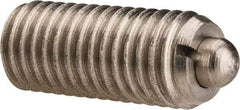 Gibraltar - M12 x 1.75, 1.102" Thread Length, 0.157" Plunger Projection, Stainless Steel Threaded Spring Plunger - 0.236" Max Plunger Diam, 1.102" Plunger Length, 2.25 Lb Init End Force, 12.36 Lb Final End Force - Eagle Tool & Supply
