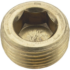 Holo-Krome - 3/4-14, 17/32" OAL, Brass Socket Pressure Plug - Eagle Tool & Supply