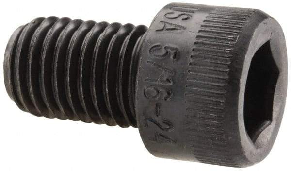 Holo-Krome - 5/16-24 UNF Hex Socket Drive, Socket Cap Screw - Alloy Steel, Black Oxide Finish, Fully Threaded, 1/2" Length Under Head - Eagle Tool & Supply