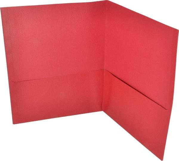 UNIVERSAL - 11" Long x 8-1/2" Wide Leatherette Two-Pocket Portfolios - Red - Eagle Tool & Supply