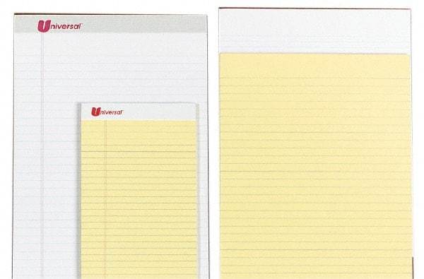 UNIVERSAL - 50 Sheet, 8 x 11-3/4", Perforated Style Ruled Pads - Canary - Eagle Tool & Supply