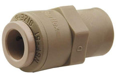 Parker - 5/16" Outside Diam, 3/8 NPTF, Acetal Push-to-Connect Tube Female Connector - 300 Max psi, Tan - Eagle Tool & Supply