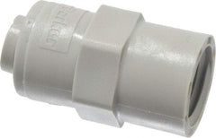 Parker - 1/4" Outside Diam, 1/4 NPTF, Acetal Push-to-Connect Tube Female Connector - 300 Max psi, Tan - Eagle Tool & Supply