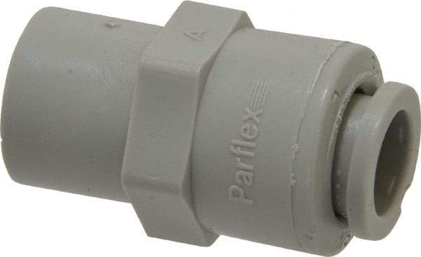 Parker - 3/8" Outside Diam, 1/4 NPTF, Acetal Push-to-Connect Tube Female Connector - 300 Max psi, Tan - Eagle Tool & Supply