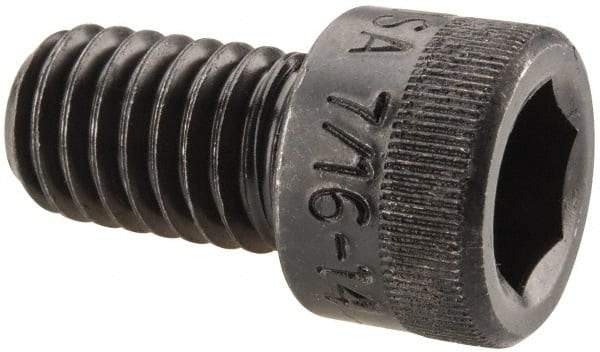 Holo-Krome - 7/16-14 UNC Hex Socket Drive, Socket Cap Screw - Alloy Steel, Black Oxide Finish, Fully Threaded, 3/4" Length Under Head - Eagle Tool & Supply