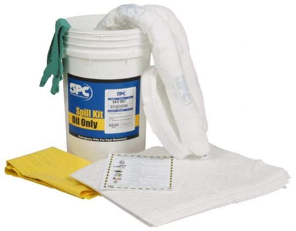 Brady SPC Sorbents - 9 Gal Capacity Universal Spill Kit - 6.5 Gal Bucket - Eagle Tool & Supply