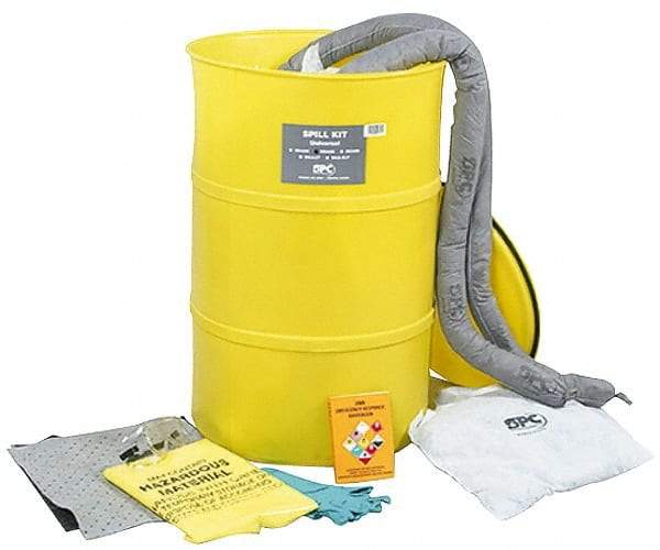 Brady SPC Sorbents - 38 Gal Capacity Universal Spill Kit - 55 Gal Drum - Eagle Tool & Supply