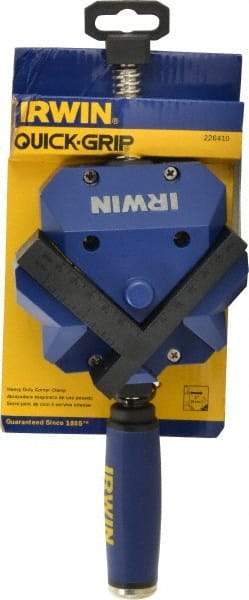 Irwin - Fixed Angle, 2 Axes, 2-3/8" Jaw Height, 3" Max Capacity, Angle & Corner Clamp - 90° Clamping Angle, 3" Throat Depth - Eagle Tool & Supply