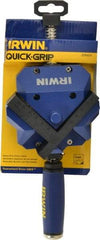 Irwin - Fixed Angle, 2 Axes, 2-3/8" Jaw Height, 3" Max Capacity, Angle & Corner Clamp - 90° Clamping Angle, 3" Throat Depth - Eagle Tool & Supply