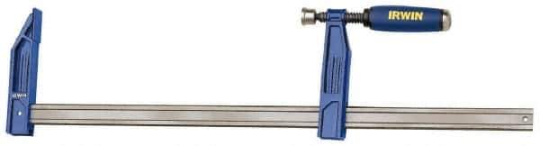 Irwin - 18" Capacity, 4-7/8" Throat Depth Bar Clamp - 1,150 Lb Clamping Pressure, 18" OAL - Eagle Tool & Supply