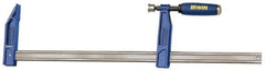 Irwin - 18" Capacity, 4-7/8" Throat Depth Bar Clamp - 1,150 Lb Clamping Pressure, 18" OAL - Eagle Tool & Supply