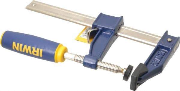 Irwin - 6" Capacity, 3-1/8" Throat Depth Bar Clamp - 1,000 Lb Clamping Pressure, 6" OAL - Eagle Tool & Supply