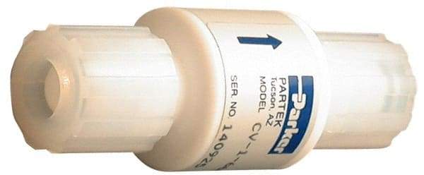 Parker - 1/4" PTFE Check Valve - Inline, PARFLARE x PARFLARE, 120 WOG - Eagle Tool & Supply