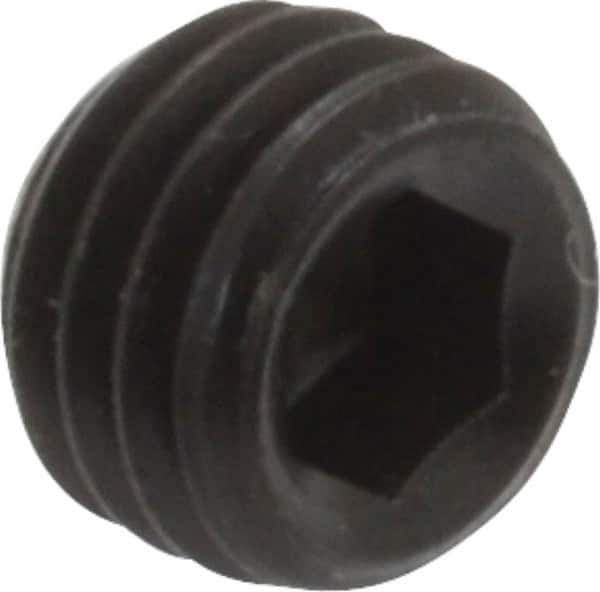 Holo-Krome - 1/4-28 UNF, 3/16" OAL, Cup Point Set Screw - Grade 8 Alloy Steel, 1/8" Key - Eagle Tool & Supply