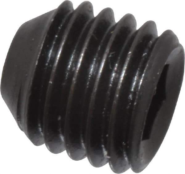 Holo-Krome - 1/4-28 UNF, 1/4" OAL, Cup Point Set Screw - Grade 8 Alloy Steel, 1/8" Key - Eagle Tool & Supply