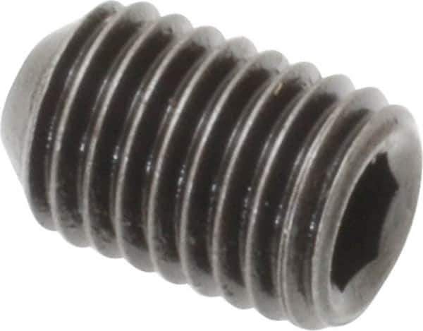 Holo-Krome - 1/4-28 UNF, 3/8" OAL, Cup Point Set Screw - Grade 8 Alloy Steel, 1/8" Key - Eagle Tool & Supply