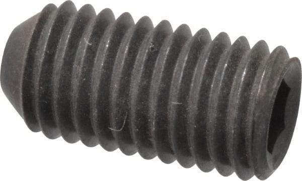 Holo-Krome - 1/4-28 UNF, 1/2" OAL, Cup Point Set Screw - Grade 8 Alloy Steel, 1/8" Key - Eagle Tool & Supply