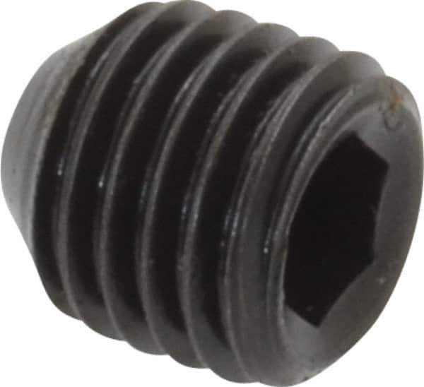 Holo-Krome - 5/16-24 UNF, 5/16" OAL, Cup Point Set Screw - Grade 8 Alloy Steel, 5/32" Key - Eagle Tool & Supply