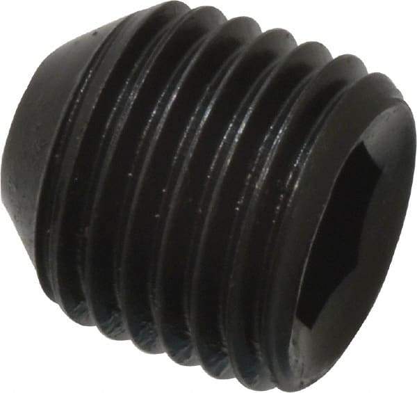 Holo-Krome - 3/8-24 UNF, 3/8" OAL, Cup Point Set Screw - Grade 8 Alloy Steel, 3/16" Key - Eagle Tool & Supply