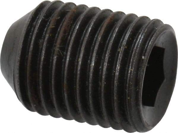 Holo-Krome - 3/8-24 UNF, 1/2" OAL, Cup Point Set Screw - Grade 8 Alloy Steel, 3/16" Key - Eagle Tool & Supply