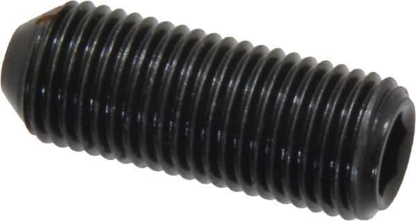 Holo-Krome - 3/8-24 UNF, 1" OAL, Cup Point Set Screw - Grade 8 Alloy Steel, 3/16" Key - Eagle Tool & Supply