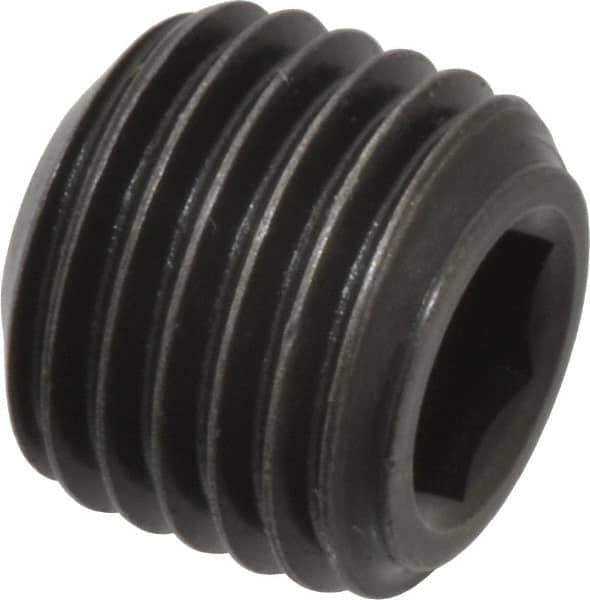Holo-Krome - 7/16-20 UNF, 3/8" OAL, Cup Point Set Screw - Grade 8 Alloy Steel, 7/32" Key - Eagle Tool & Supply