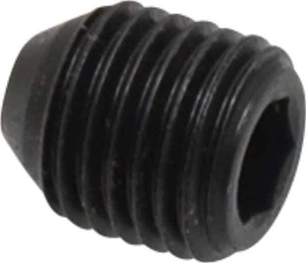 Holo-Krome - 7/16-20 UNF, 1/2" OAL, Cup Point Set Screw - Grade 8 Alloy Steel, 7/32" Key - Eagle Tool & Supply