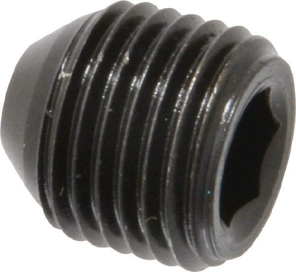 Holo-Krome - 1/2-20 UNF, 1/2" OAL, Cup Point Set Screw - Grade 8 Alloy Steel, 1/4" Key - Eagle Tool & Supply