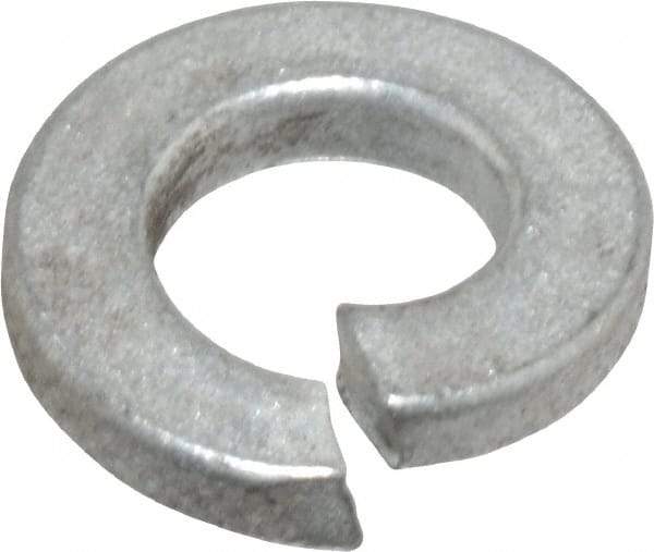 Value Collection - 1/4", 0.252" ID, 0.077" Thick Split Lock Washer - Grade 2 Spring Steel, Zinc-Plated Finish, 0.252" Min ID, 0.26" Max ID, 0.489" Max OD - Eagle Tool & Supply