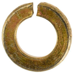 Value Collection - #2, 0.088" ID, 0.02" Thick Split Lock Washer - Grade 2 Spring Steel, Zinc Yellow Dichromate Finish, 0.088" Min ID, 0.094" Max ID, 0.172" Max OD - Eagle Tool & Supply