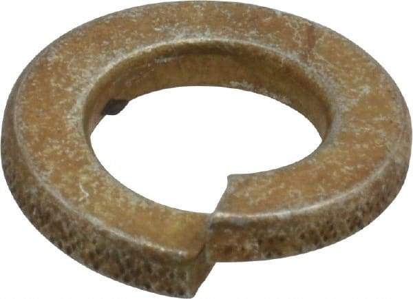 Value Collection - 3/8", 0.377" ID, 0.094" Thick Split Lock Washer - Grade 2 Spring Steel, Zinc Yellow Dichromate Finish, 0.377" Min ID, 0.385" Max ID, 0.68" Max OD - Eagle Tool & Supply