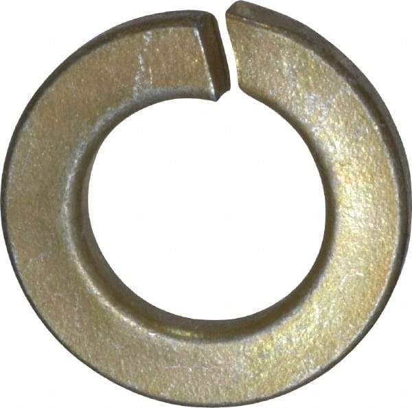 Value Collection - 7/16", 0.44" ID, 0.109" Thick Split Lock Washer - Grade 2 Spring Steel, Zinc Yellow Dichromate Finish, 0.44" Min ID, 0.45" Max ID, 0.776" Max OD - Eagle Tool & Supply