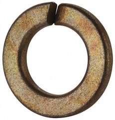 Value Collection - 9/16", 0.564" ID, 0.141" Thick Split Lock Washer - Grade 2 Spring Steel, Zinc Yellow Dichromate Finish, 0.564" Min ID, 0.574" Max ID, 0.965" Max OD - Eagle Tool & Supply