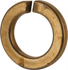 Value Collection - 1-1/4", 1.254" ID, 0.312" Thick Split Lock Washer - Grade 8 Spring Steel, Zinc Yellow Dichromate Finish, 1.254" Min ID, 1.28" Max ID, 2.036" Max OD - Eagle Tool & Supply