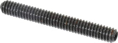 Holo-Krome - 1/4-20 UNC, 2" OAL, Cup Point Set Screw - Grade 8 Alloy Steel, 1/8" Key - Eagle Tool & Supply