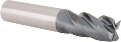 SGS - 5/8", 1-1/4" LOC, 5/8" Shank Diam, 3-1/2" OAL, 4 Flute, Solid Carbide Square End Mill - Single End, AlTiN Finish, Spiral Flute, Variable° Helix, Centercutting, Right Hand Cut, Right Hand Flute, Series Z1 - Eagle Tool & Supply
