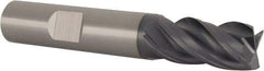 SGS - 1/2", 1" LOC, 1/2" Shank Diam, 3" OAL, 4 Flute, Solid Carbide Square End Mill - Single End, AlTiN Finish, Spiral Flute, Right Hand Cut, Right Hand Flute, Series Z1 - Eagle Tool & Supply