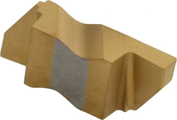 Tool-Flo - 3097FLG Grade GP3, 2.46mm Cutting Width Carbide Grooving Insert - 4.57mm Max Depth of Cut, Right Hand, 0.01 to 0.015" Corner Radius, TiN Finish - Eagle Tool & Supply