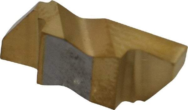 Tool-Flo - 3125FLG Grade GP50, 3.18mm Cutting Width Carbide Grooving Insert - 4.57mm Max Depth of Cut, Right Hand, 0.005 to 0.01" Corner Radius, TiN Finish - Eagle Tool & Supply