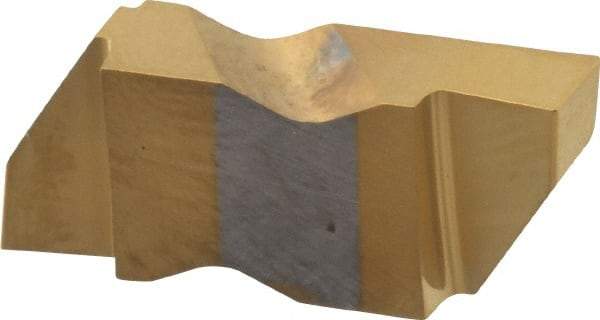 Tool-Flo - 3156FLG Grade GP50, 3.96mm Cutting Width Carbide Grooving Insert - 4.57mm Max Depth of Cut, Right Hand, 0.005 to 0.01" Corner Radius, TiN Finish - Eagle Tool & Supply