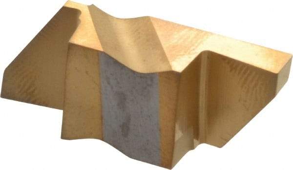 Tool-Flo - 4125FLG Grade GP50, 1/8" Cutting Width Carbide Grooving Insert - 6.35mm Max Depth of Cut, Right Hand, 0.005 to 0.01" Corner Radius, TiN Finish - Eagle Tool & Supply